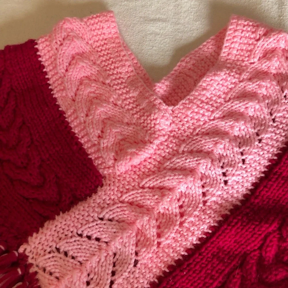 Child’s Pink crochet pancho - Picture 7 of 8